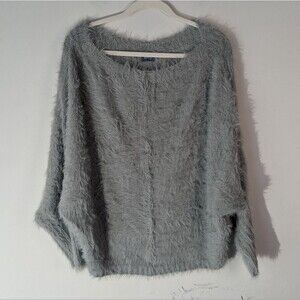 Neely Textured Fuzzy Vneck Oversized Chunky Sweater Women's Size XS